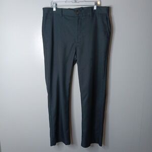 Snake Eyes Golf Pants Mens Size 36X30 Black Flat Front Straight Leg Chino Casual